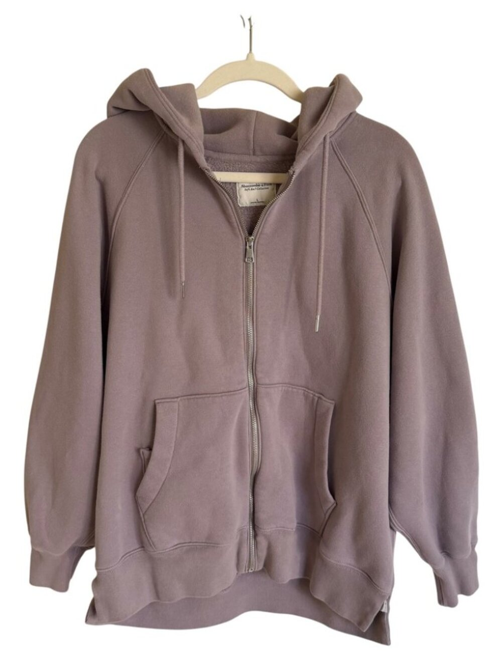 Abercrombie & Fitch Soft A&F Collection Mauve Full Zip Hoodie Oversized